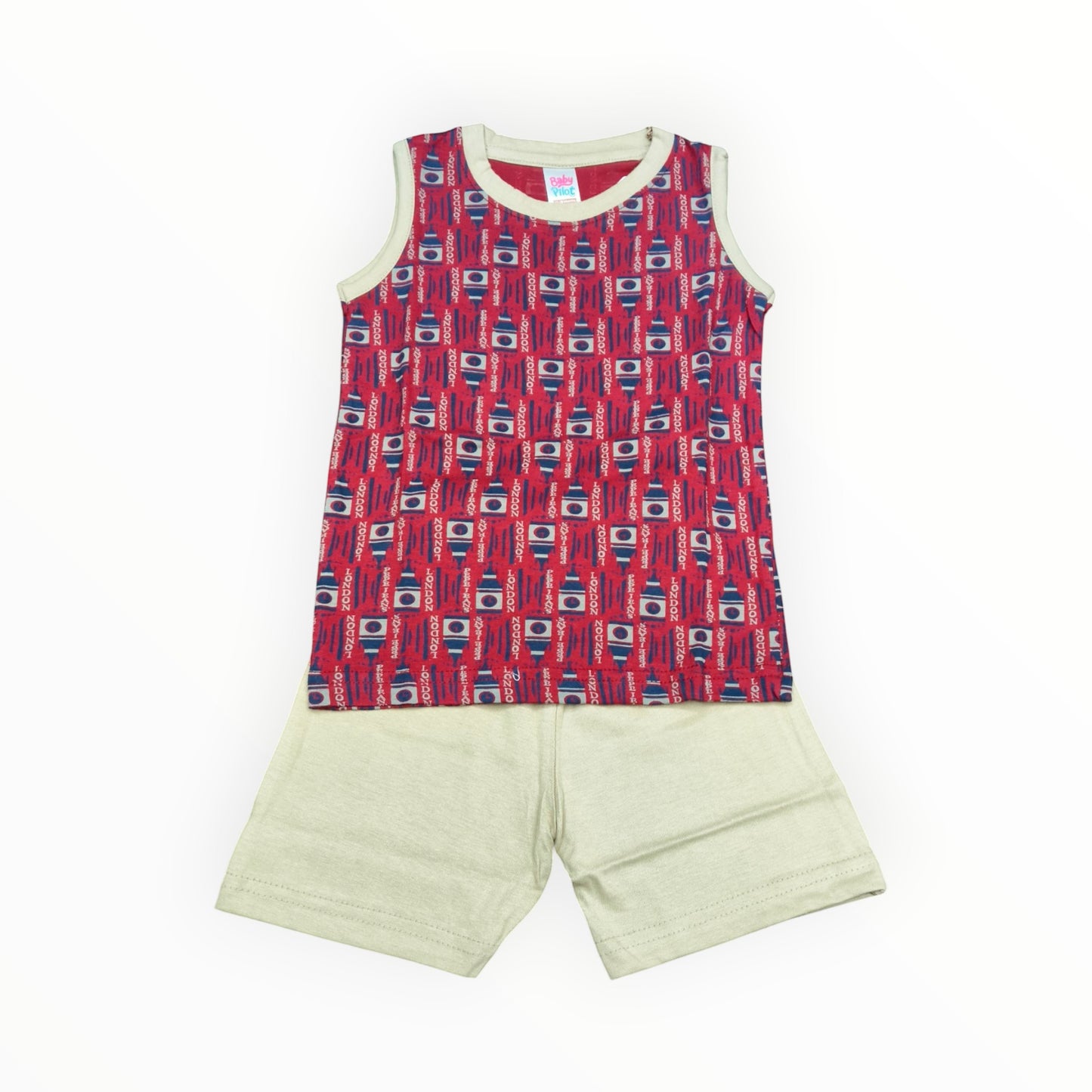 12 to 18m Baby Boy Sleeveless Set - Model 2