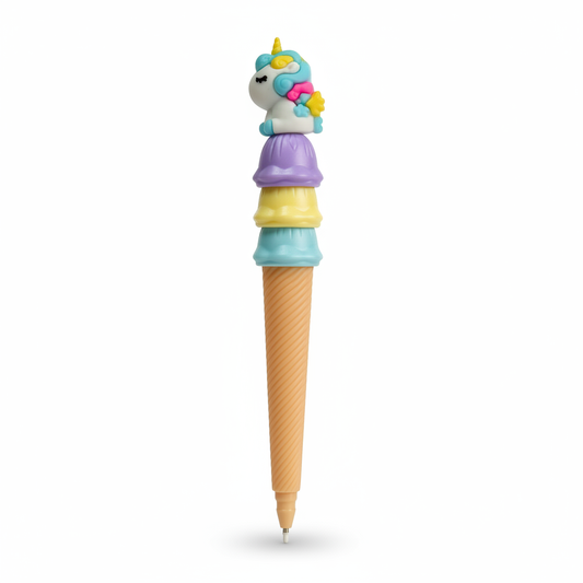 Unicorn Ice Cream Cone Pen - Teal