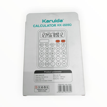 Colorful Candy Mechanical Calculator 12 Digit Large LCD Display with Solar, 5 line