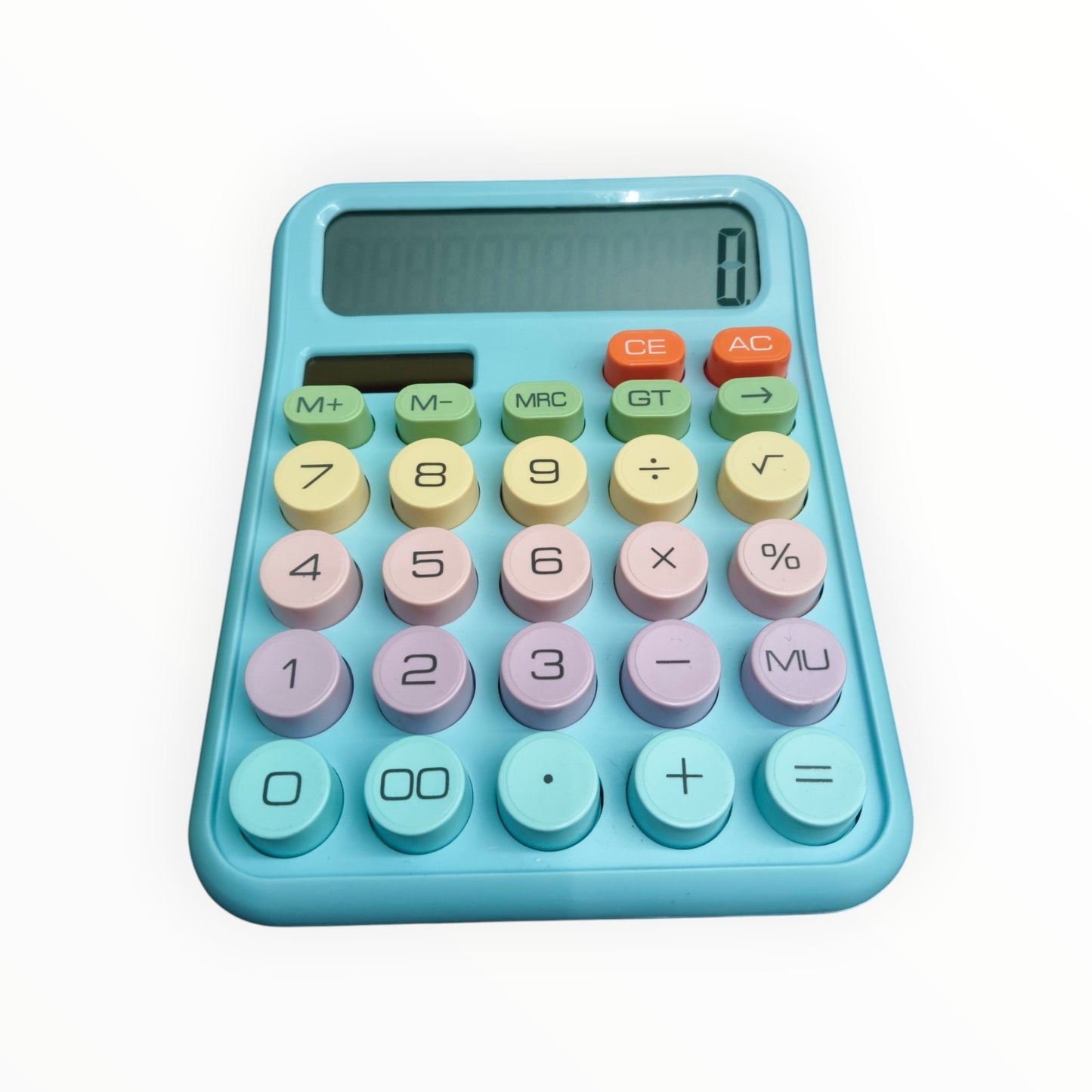Colorful Candy Mechanical Calculator 12 Digit Large LCD Display with Solar, 5 line