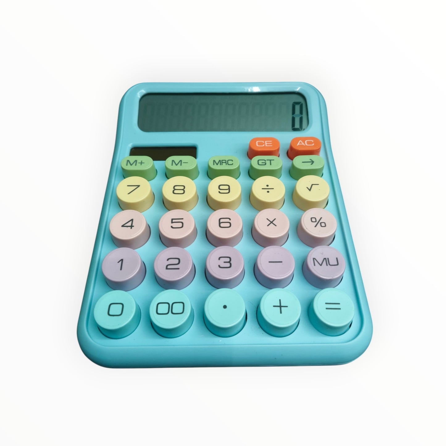 Colorful Candy Mechanical Calculator 12 Digit Large LCD Display with Solar, 5 line