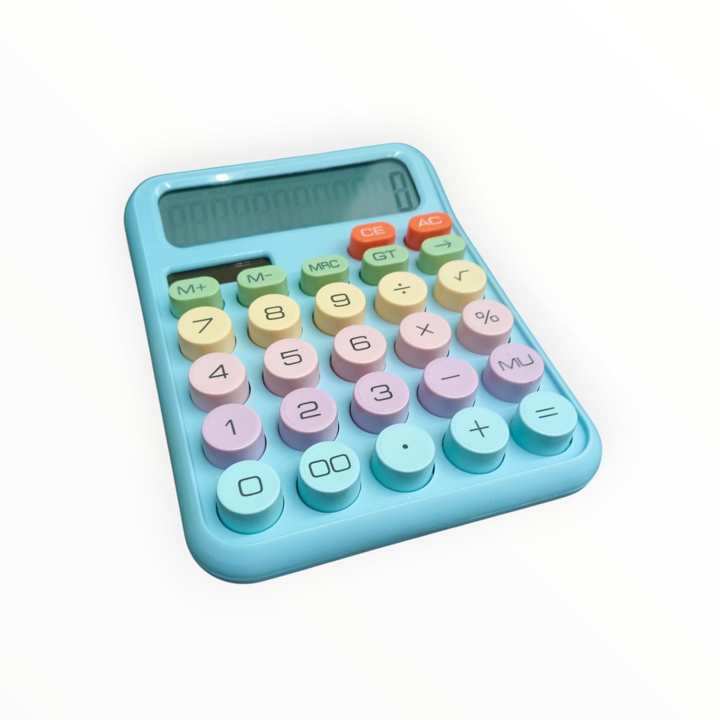 Colorful Candy Mechanical Calculator 12 Digit Large LCD Display with Solar, 5 line