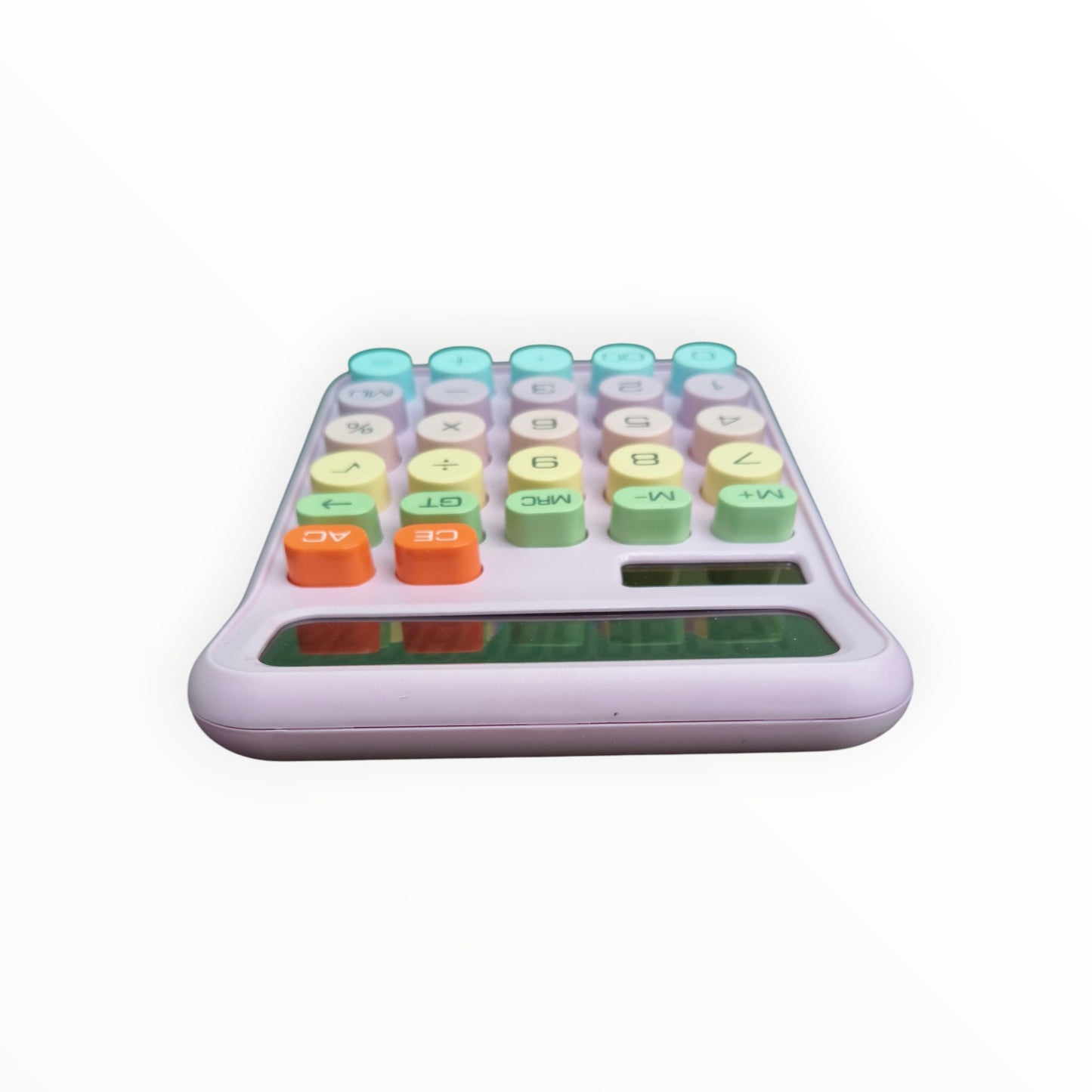 Colorful Candy Mechanical Calculator 12 Digit Large LCD Display with Solar, 5 line
