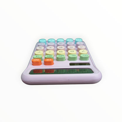 Colorful Candy Mechanical Calculator 12 Digit Large LCD Display with Solar, 5 line