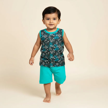 6 to 12m Baby Boy  Sleeveless  Set -  Model  1