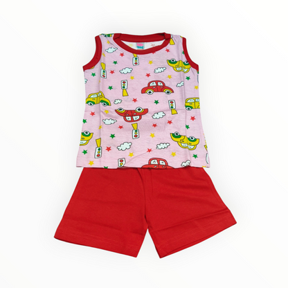 6 to 12m Baby Boy  Sleeveless  Set -  Model  1