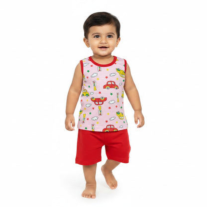 6 to 12m Baby Boy  Sleeveless  Set -  Model  1