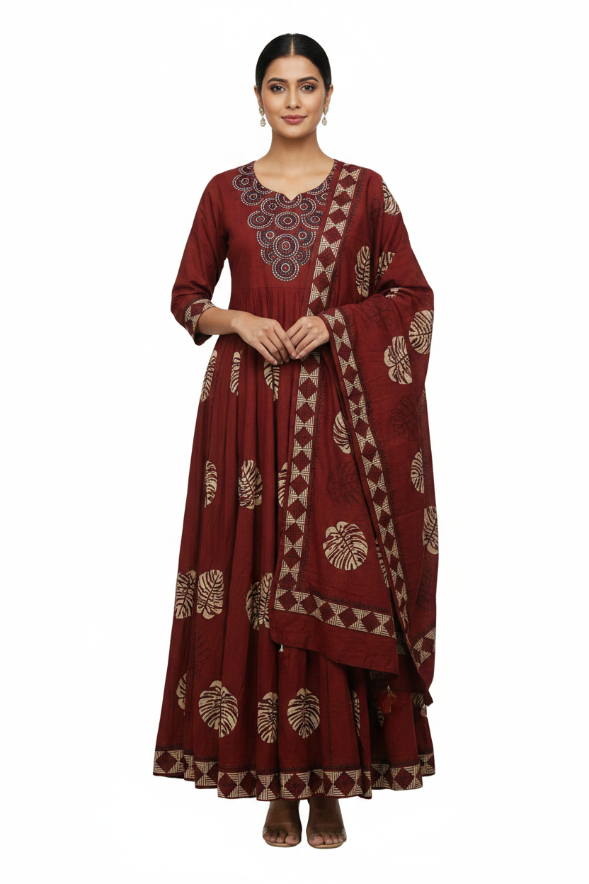 Anarkali and Dupatta Model 1