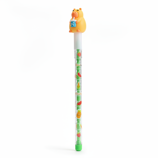 Capybara Boba Tea Stacked Pencil Pen - Green