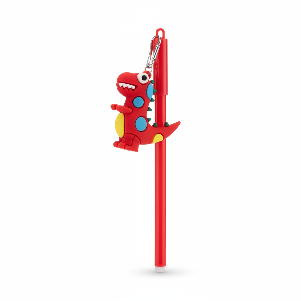 Charm Pendant Pen - Red Dinosaur