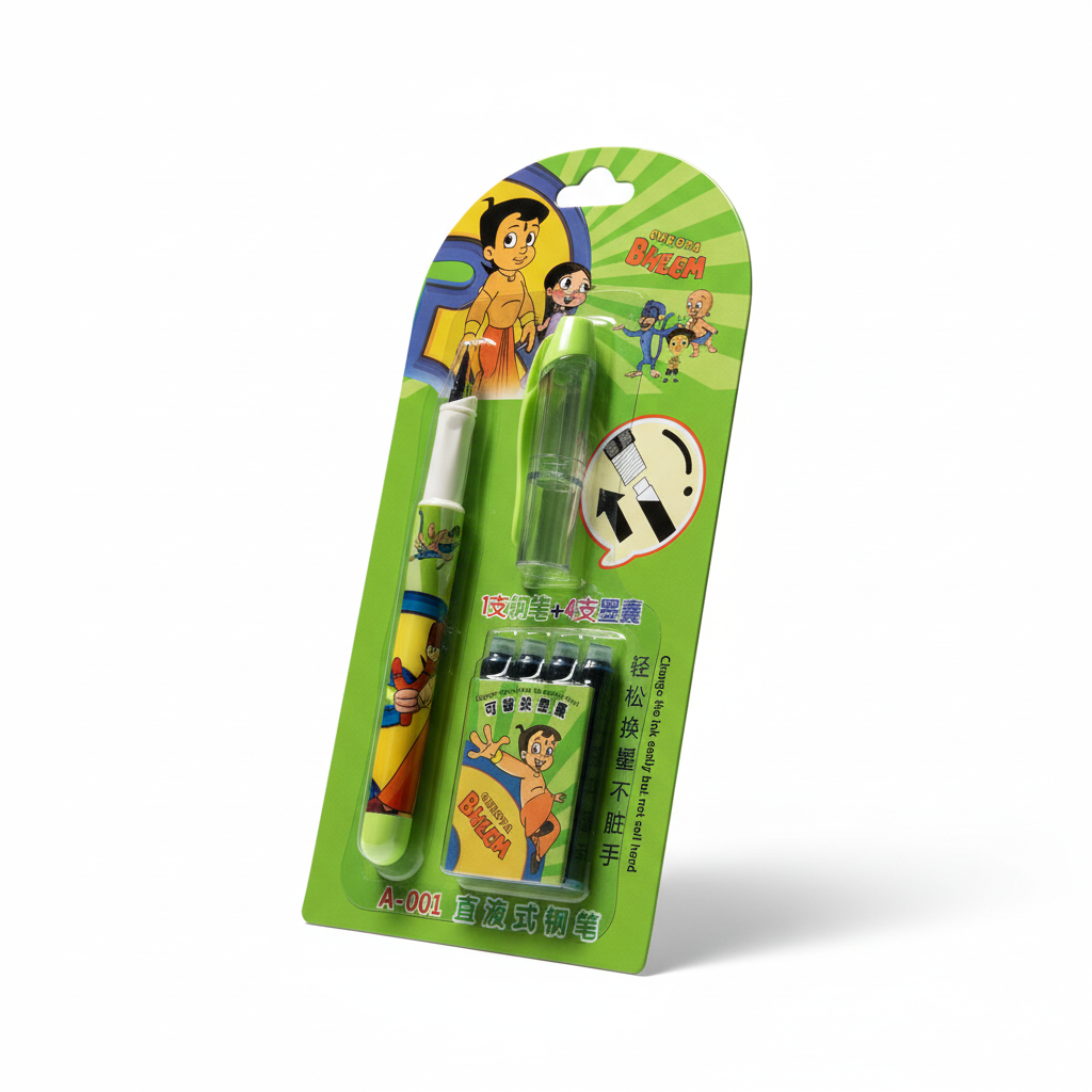 Chhota Bheem Fountain Pen Set - Green