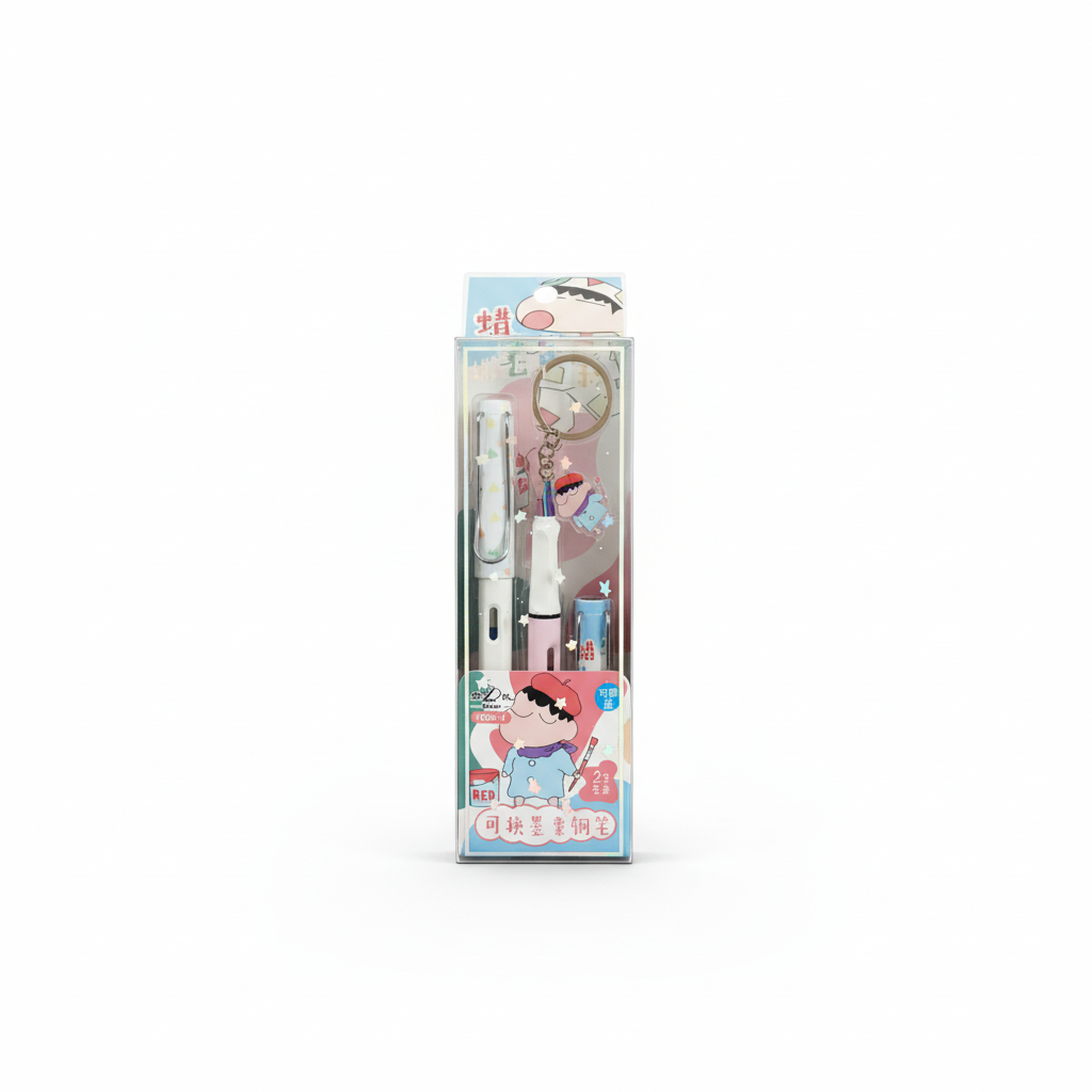 Crayon Shin-chan Pink Pen Set – Front