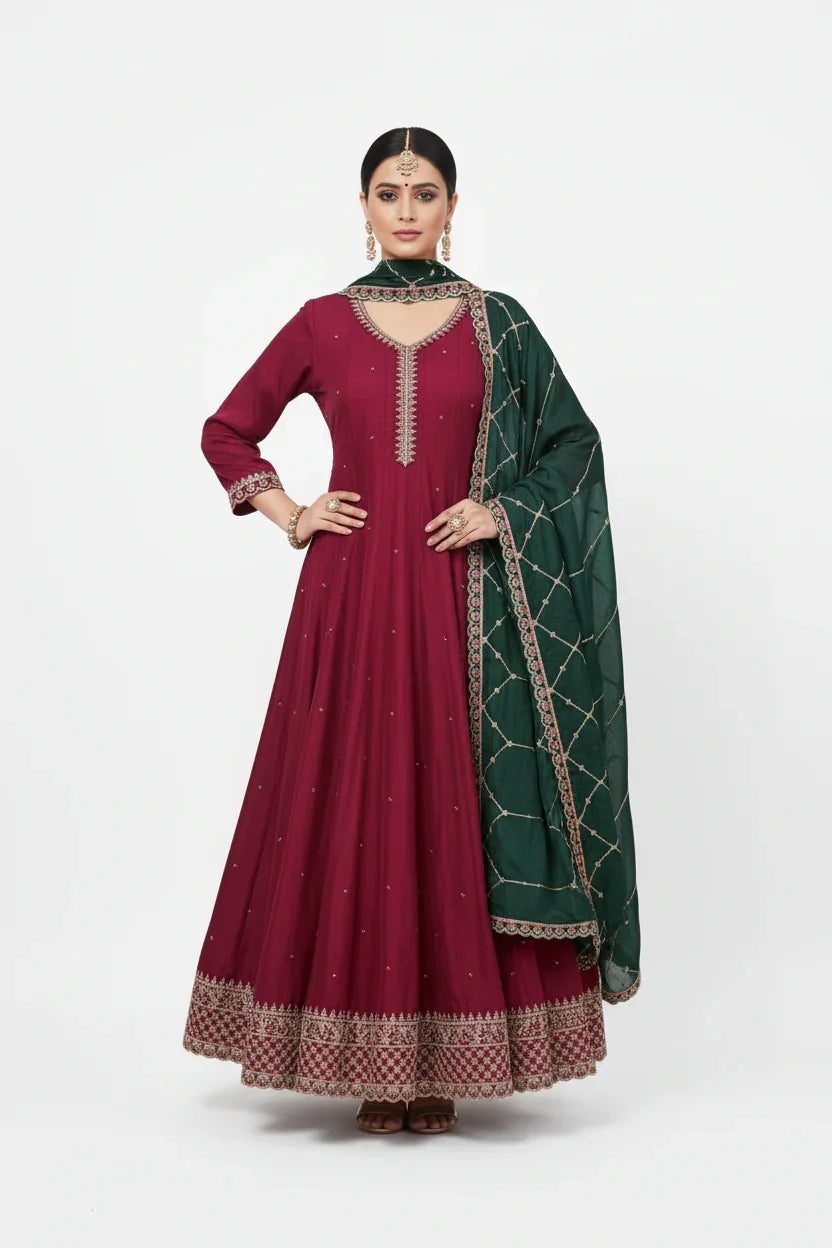 Crimson Anarkali Editorial