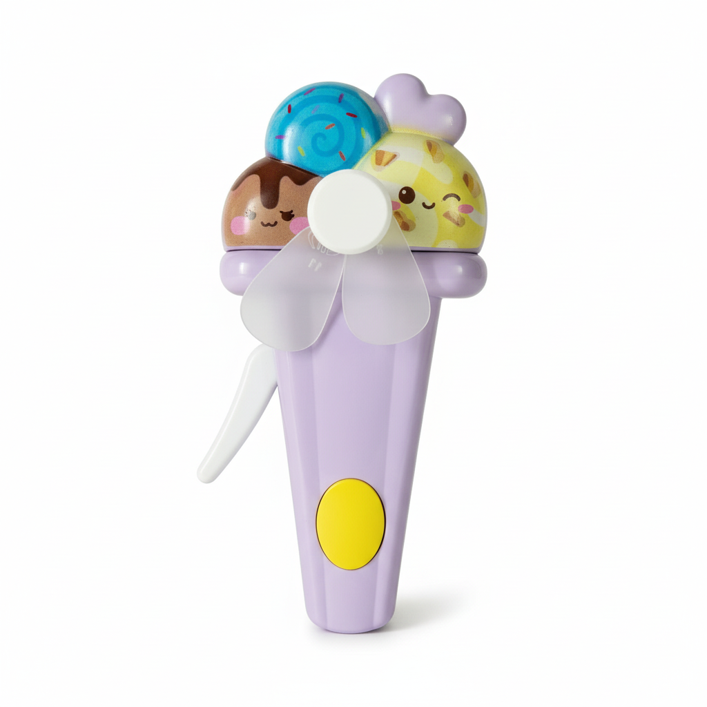 Lavender Kawaii Ice Cream Cone Fan Hero Image