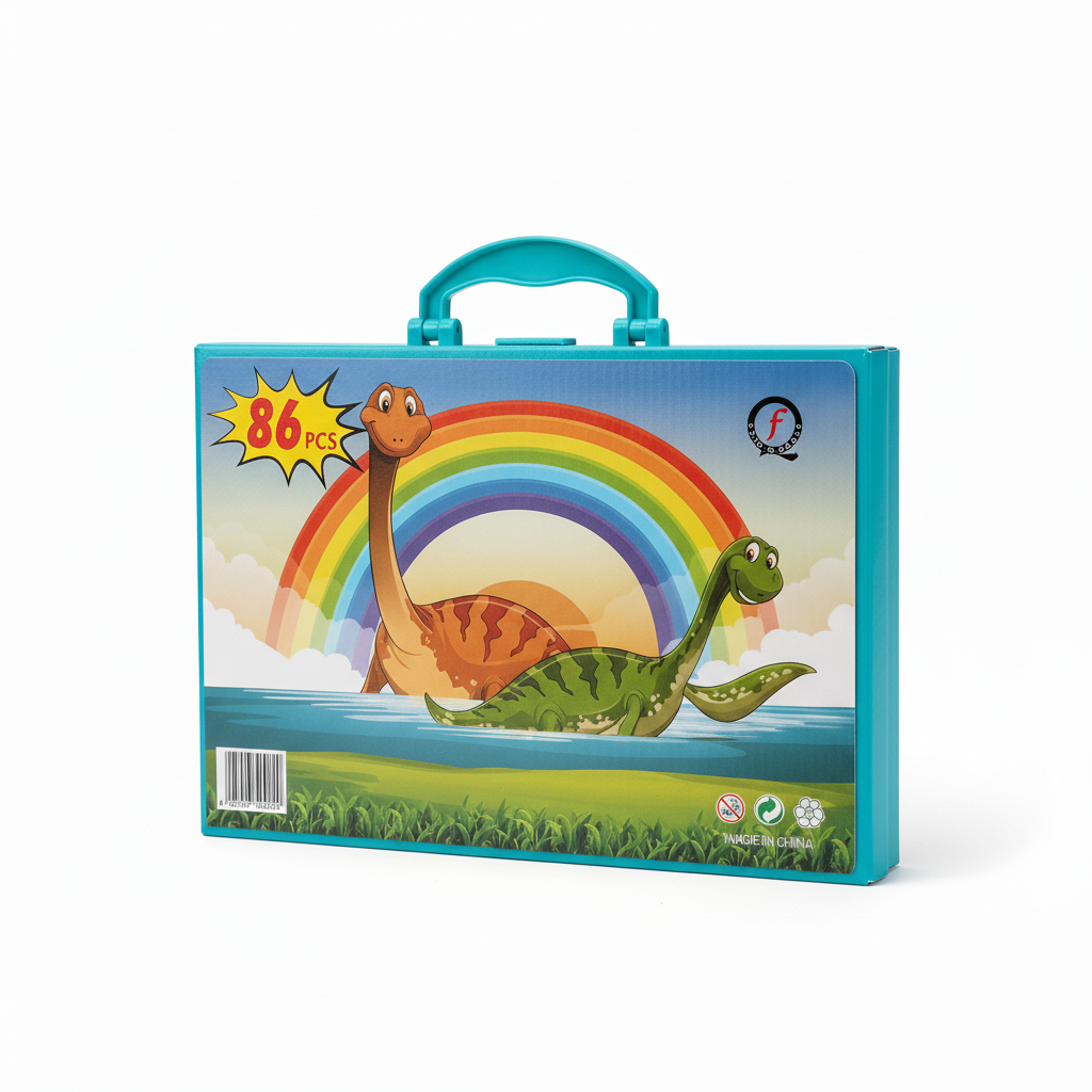 Teal Art Set Dino Front View — Luxury Hero
