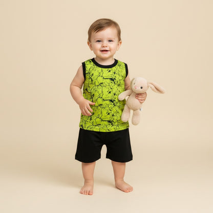 6 to 12m Baby Boy  Sleeveless  Set -  Model  1