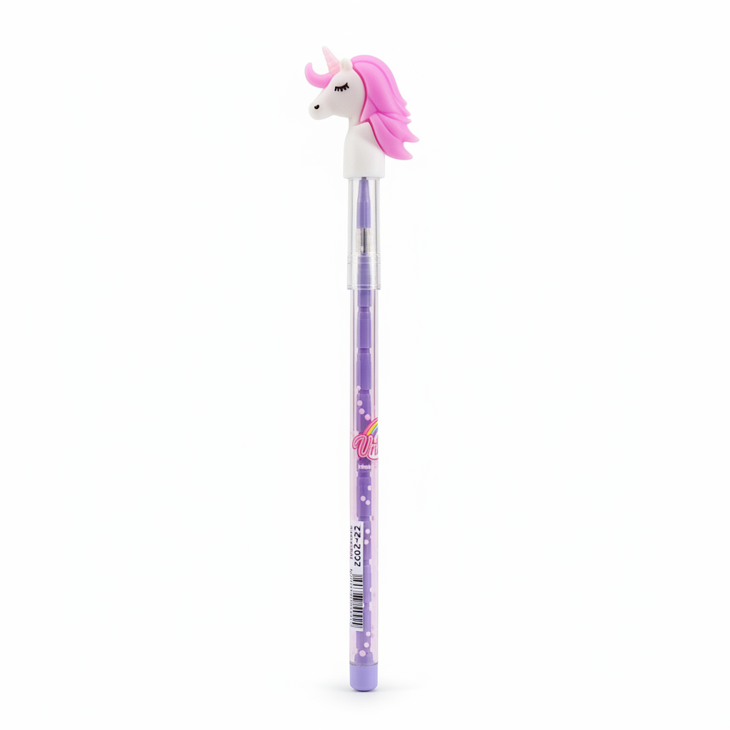 Unicorn Stacked Pencil Pen - Purple Pink Mane