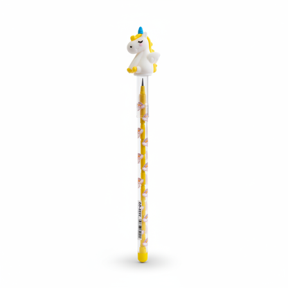 Unicorn Stacked Pencil Pen - Yellow Mane Flying