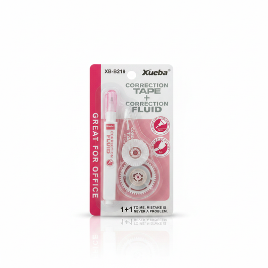 Xueba Correction Tape + Fluid – Pink – Luxury Hero