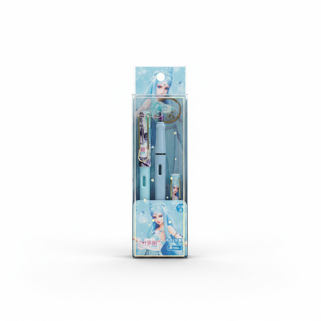 Ye Luoli Blue Fountain Pen Set – Front