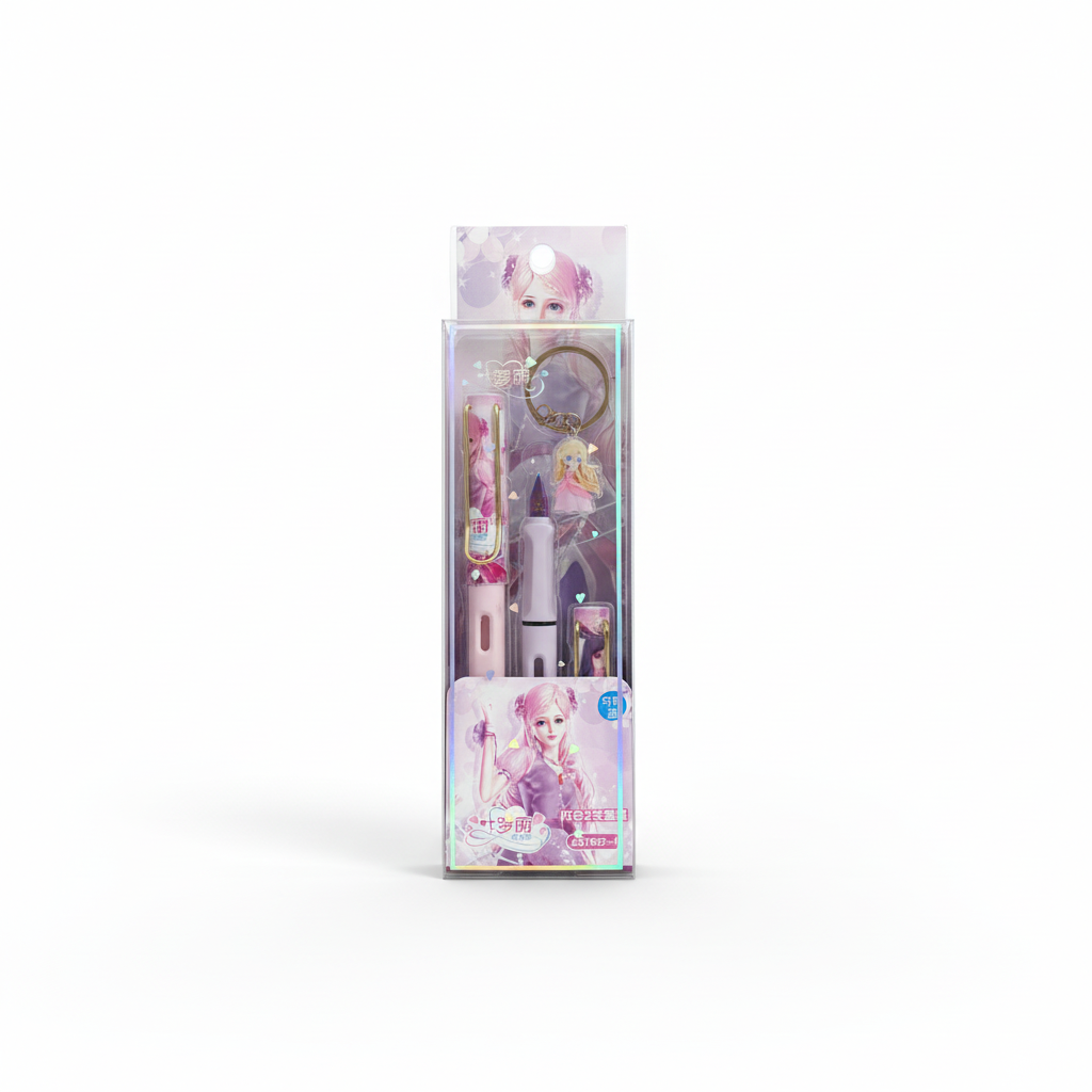 Ye Luoli Pink Fountain Pen Set – Front